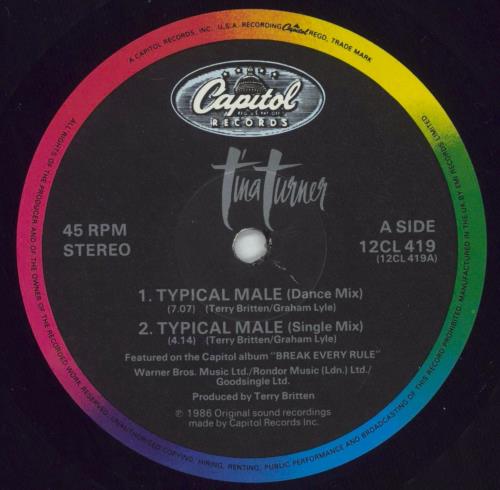 Tina Turner Typical Male 12" vinyl single (12 inch record / Maxi-single) UK TUR12TY144881