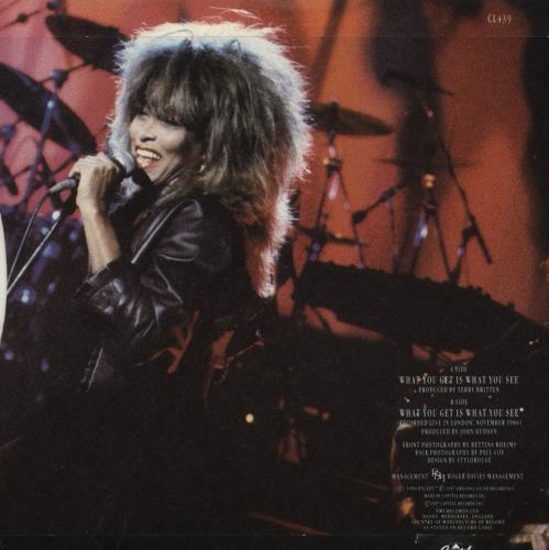 Tina Turner What You Get Is What You See 7" vinyl single (7 inch record / 45) UK TUR07WH193630