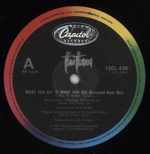 Tina Turner What You Get Is What You See 12" vinyl single (12 inch record / Maxi-single) UK TUR12WH34242