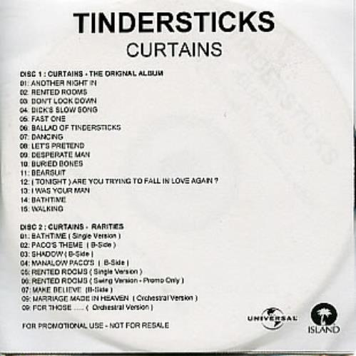 Tindersticks Curtains CD-R acetate UK TNDCRCU290403