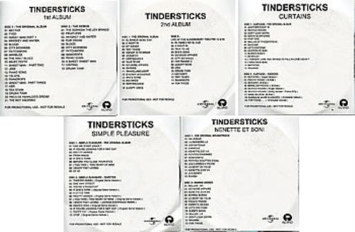 Tindersticks Set of 5 Promo CD-R Albums CD-R acetate UK TNDCRSE290397