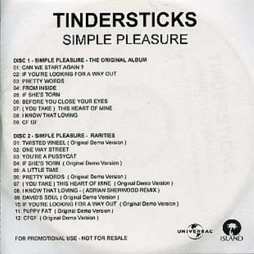 Tindersticks Simple Pleasure CD-R acetate UK TNDCRSI290405