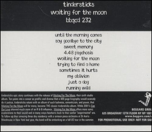 Tindersticks Waiting For The Moon CD album (CDLP) US TNDCDWA249217