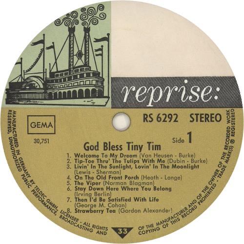 Tiny Tim God Bless Tiny Tim vinyl LP album (LP record) UK YTILPGO294334