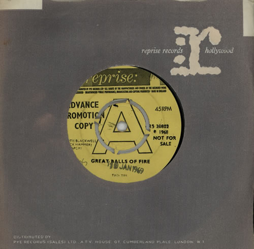 Tiny Tim Great Balls Of Fire - A Label 7" vinyl single (7 inch record / 45) UK YTI07GR569580
