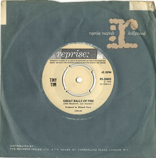 Tiny Tim Great Balls Of Fire UK 7" vinyl single (7 inch record / 45