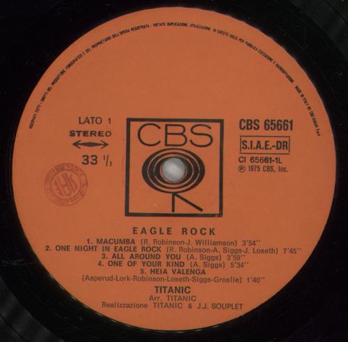 Titanic Eagle Rock vinyl LP album (LP record) Italian ITCLPEA878931