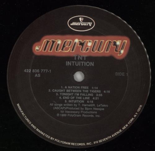 TNT Intuition - Gold Stamped vinyl LP album (LP record) UK TNTLPIN868924