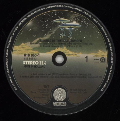 TNT Knights Of The New Thunder vinyl LP album (LP record) Dutch TNTLPKN465703