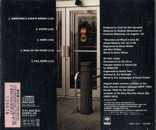 Toad The Wet Sprocket Acoustic Dance Party EP CD single (CD5 / 5") Japanese TWTC5AC593900