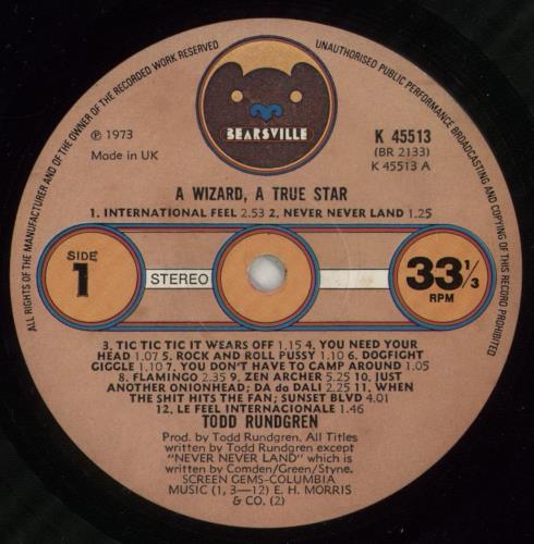 Todd Rundgren A Wizard, A True Star vinyl LP album (LP record) UK TODLPAW210442