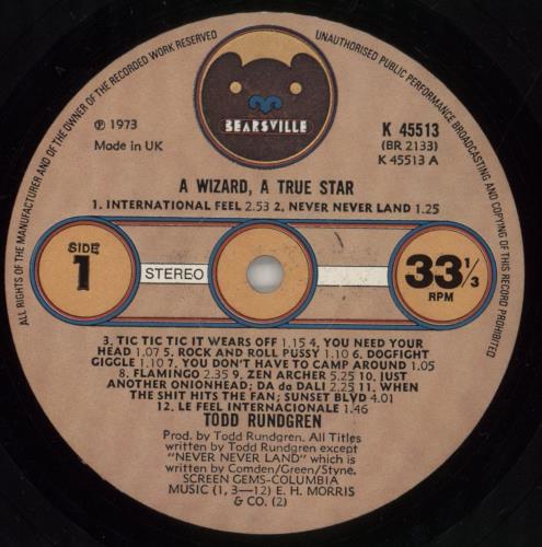 Todd Rundgren A Wizard, A True Star vinyl LP album (LP record) UK TODLPAW864243