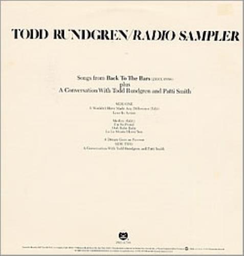 Todd Rundgren Radio Sampler vinyl LP album (LP record) US TODLPRA215268