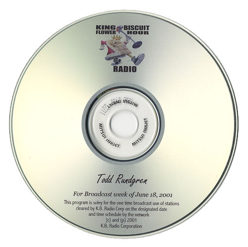 Todd Rundgren The King Biscuit Flower Hour CD-R acetate US TODCRTH480795