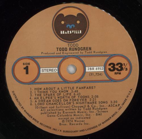 Todd Rundgren Todd + Poster 2-LP vinyl record set (Double LP Album) US TOD2LTO449059