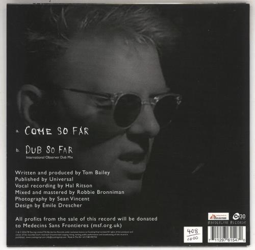 Tom Bailey Come So Far - Red vinyl - Autographed 7" vinyl single (7 inch record / 45) UK Y5307CO731515