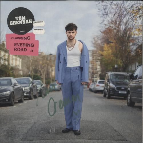 Tom Grennan Evering Road - Blue Vinyl - Autographed vinyl LP album (LP record) UK 0SNLPEV878885