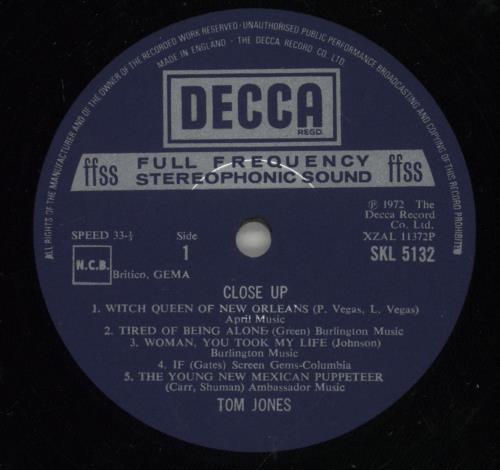 Tom Jones Close Up vinyl LP album (LP record) UK TJOLPCL362994