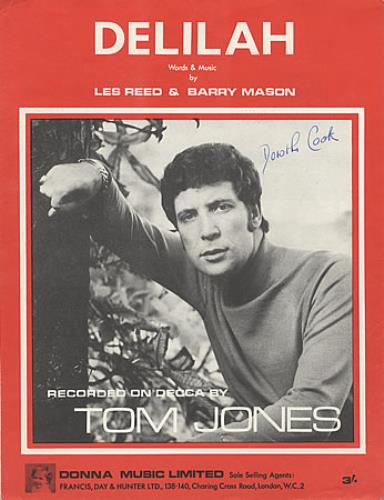Tom Jones Delilah sheet music UK TJOSMDE387632