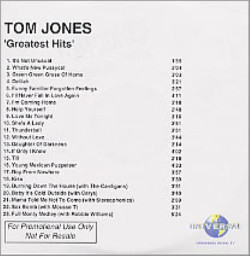 Tom Jones Greatest Hits CD-R acetate UK TJOCRGR236446