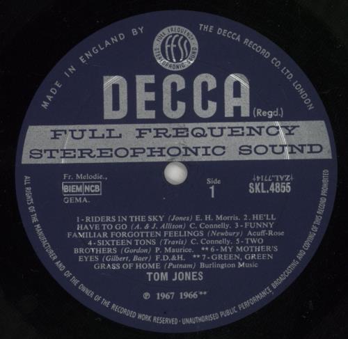 Tom Jones Green Green Grass Of Home vinyl LP album (LP record) UK TJOLPGR697640