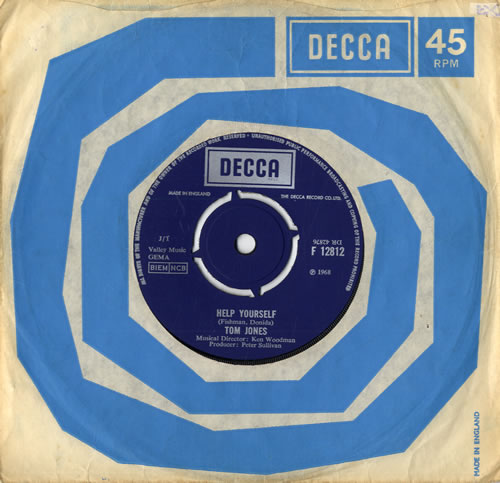 Tom Jones Help Yourself 7" vinyl single (7 inch record / 45) UK TJO07HE558175