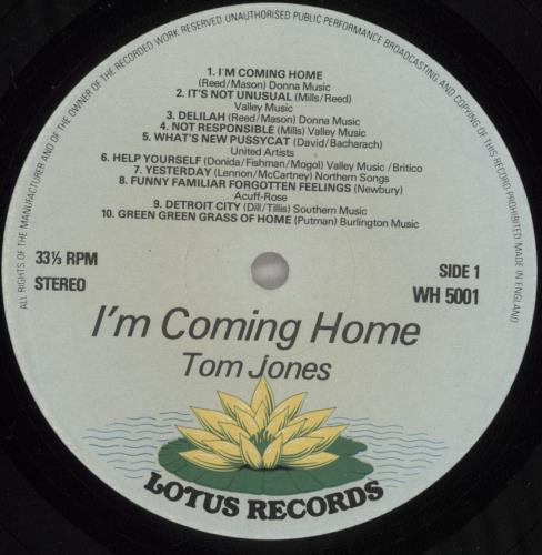 Tom Jones I'm Coming Home vinyl LP album (LP record) UK TJOLPIM298565