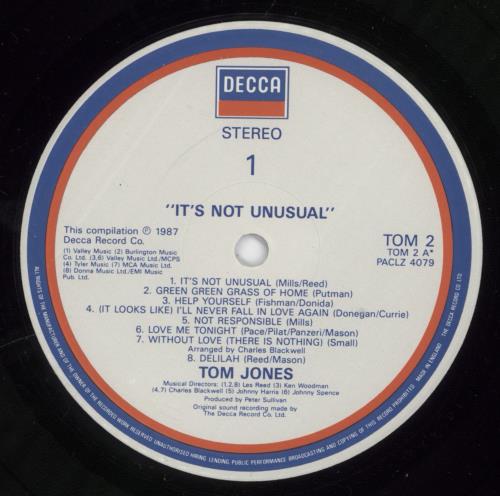 Tom Jones It's Not Unusual vinyl LP album (LP record) UK TJOLPIT589209