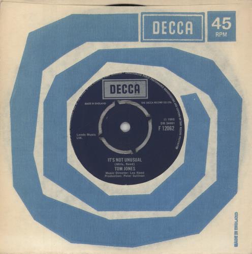 Tom Jones It's Not Unusual 7" vinyl single (7 inch record / 45) UK TJO07IT835089