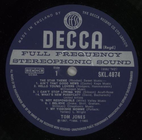 Tom Jones Live! At The Talk Of The Town - 1st vinyl LP album (LP record) UK TJOLPLI866238