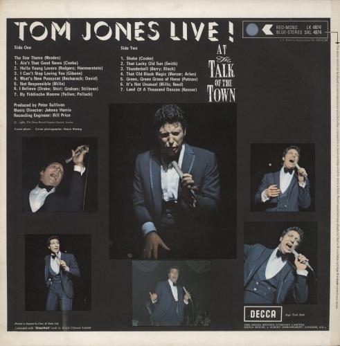 Tom Jones Live! At The Talk Of The Town - 1st vinyl LP album (LP record) UK TJOLPLI866238
