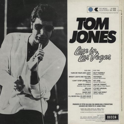 Tom Jones Live In Las Vegas - 1st vinyl LP album (LP record) UK TJOLPLI762861