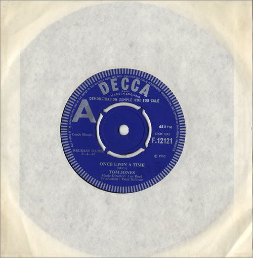 Tom Jones Once Upon A Time 7" vinyl single (7 inch record / 45) UK TJO07ON479963