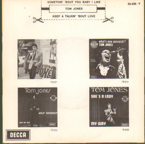 Tom Jones Somethin' 'Bout You Baby I Like 7" vinyl single (7 inch record / 45) Belgian TJO07SO656765