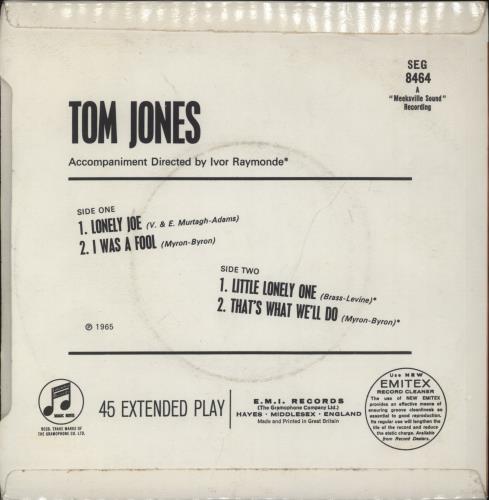 Tom Jones Tom Jones EP 7" vinyl single (7 inch record / 45) UK TJO07TO893868