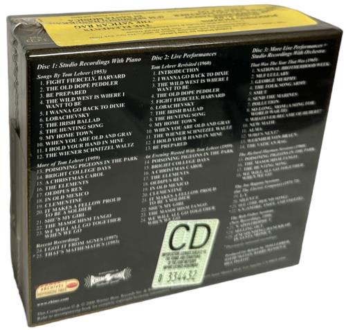 Tom Lehrer The Remains Of Tom Lehrer - Sealed CD Album Box Set US TL.DXTH821841