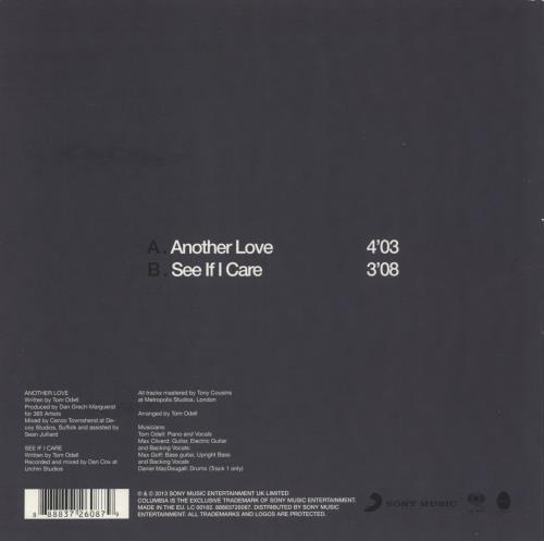 Tom Odell Another Love 7" vinyl single (7 inch record / 45) UK V4307AN764976