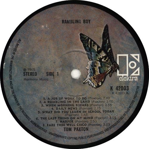 Tom Paxton Ramblin' Boy vinyl LP album (LP record) UK TPXLPRA514281