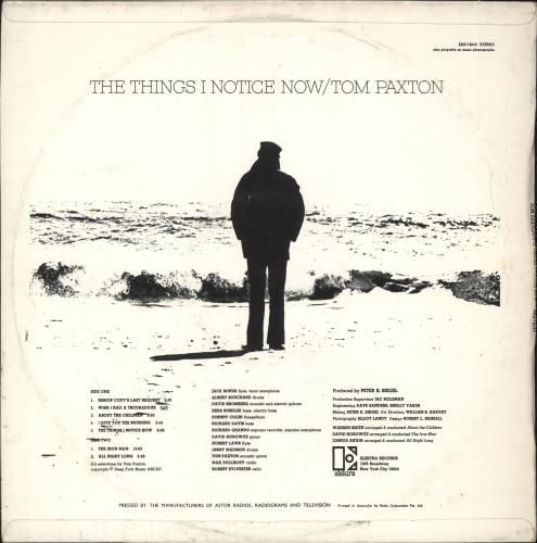 Tom Paxton The Things I Notice Now vinyl LP album (LP record) Australian TPXLPTH724690