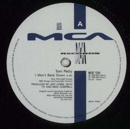 Tom Petty & The Heartbreakers I Won't Back Down 12" vinyl single (12 inch record / Maxi-single) UK PET12IW187607