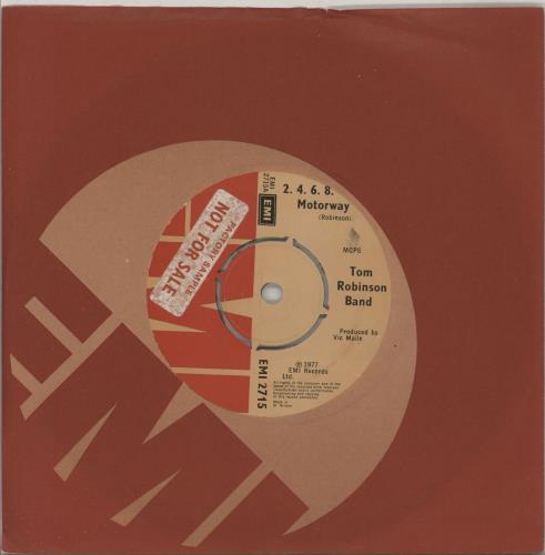 Tom Robinson 2, 4, 6, 8, Motorway - Factory Sample 7" vinyl single (7 inch record / 45) UK TMR07MO750752