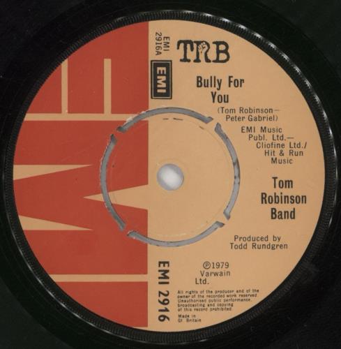 Tom Robinson Bully For You 7" vinyl single (7 inch record / 45) UK TMR07BU559196