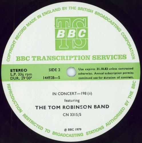 Tom Robinson In Concert 198 vinyl LP album (LP record) UK TMRLPIN796658