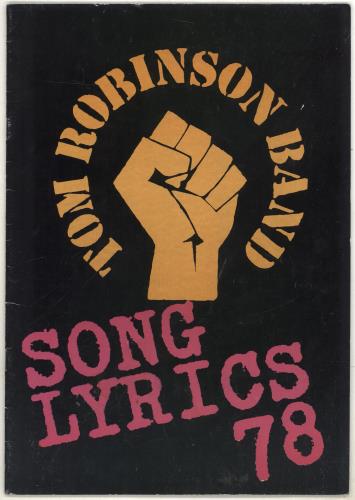 Tom Robinson Song Lyrics 78 - EX tour programme UK TMRTRSO694457