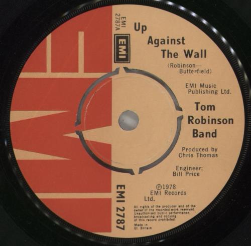 Tom Robinson Up Against The Wall 7" vinyl single (7 inch record / 45) UK TMR07UP574587