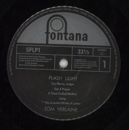 Tom Verlaine Flash Light vinyl LP album (LP record) UK TMVLPFL316755