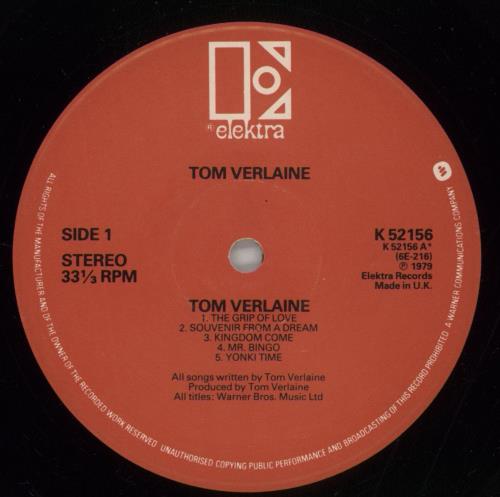Tom Verlaine Tom Verlaine vinyl LP album (LP record) UK TMVLPTO721660