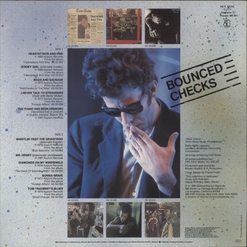 Tom Waits Bounced Checks vinyl LP album (LP record) German TMWLPBO98486