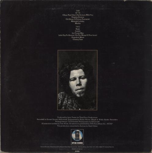 Tom Waits Closing Time vinyl LP album (LP record) US TMWLPCL880380