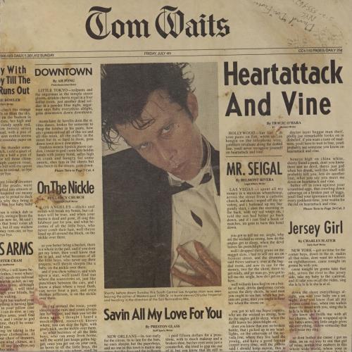 Tom Waits Heartattack And Vine - EX vinyl LP album (LP record) German TMWLPHE734789